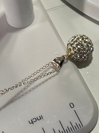 Sterling silver crystal Golf ball pave pendant and dangling earrings gift set