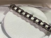 Silver tone stainless steel bike chain bracelet