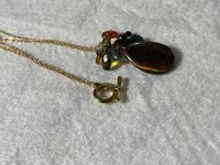 Vintage gold tone Ralph Lauren gem stones pendant necklace