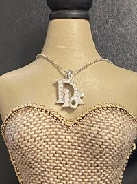 Christian Dior Vintage Dior Silver Logo Necklace