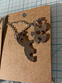Silver tone 4 part heart puzzle pendant family friendship necklaces