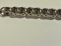 Silver tone stainless steel bike chain bracelet