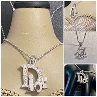 Christian Dior Vintage Dior Silver Logo Necklace