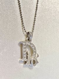 Christian Dior Vintage Dior Silver Logo Necklace