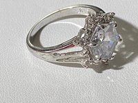 NVC snowflake rose cut encrusted in sparkly stones on silver band