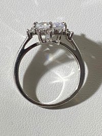 NVC snowflake rose cut encrusted in sparkly stones on silver band