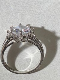 NVC snowflake rose cut encrusted in sparkly stones on silver band