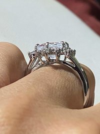 NVC snowflake rose cut encrusted in sparkly stones on silver band