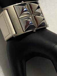 Michael Kors Studded White Leather Bracelet