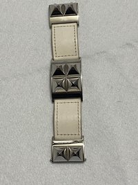 Michael Kors Studded White Leather Bracelet