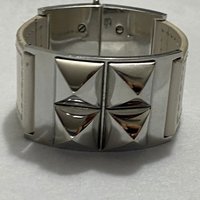 Michael Kors Studded White Leather Bracelet