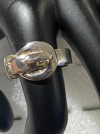 925 silver tone belt ring
