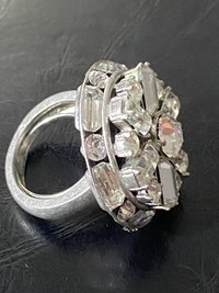 Juicy Couture silver tone large adjustable statement ring