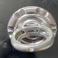 Juicy Couture silver tone large adjustable statement ring