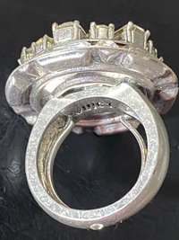 Juicy Couture silver tone large adjustable statement ring