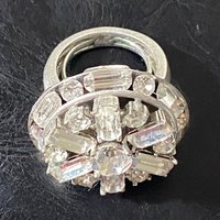 Juicy Couture silver tone large adjustable statement ring