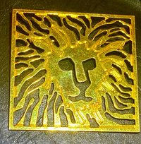 Anne Klein gold tone Lion Head square shaped Brooch