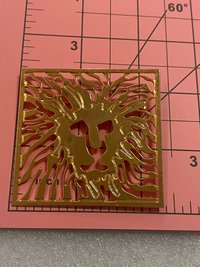 Anne Klein gold tone Lion Head square shaped Brooch