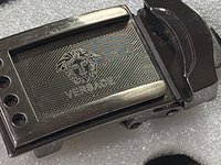 Versace Charcoal belt buckle with Medusa Logo vintage, 1989 stamped