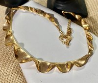 Kate Spade Gold tone  “Frilled to Pieces” crew necklace