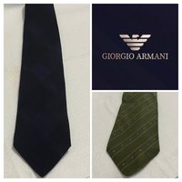 Black Textured Giorgio Armani necktie.