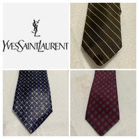 Blue  Ives St.Laurent neck tie with white and blak small geometric squares