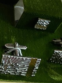 Vintage Seemon's Silver Star Burst Cufflinks and Tie Pin