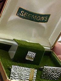 Vintage Seemon's Silver Star Burst Cufflinks and Tie Pin