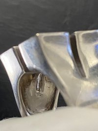 Sterling Metalsmith signed square framed light blue Topaz ring
