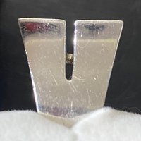 Sterling Metalsmith signed square framed light blue Topaz ring
