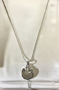 925 CD Dior Signed Pendant on Dainty Ball Chain Necklace