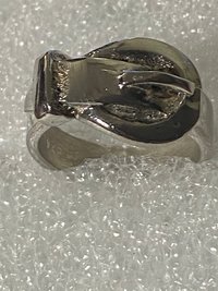 925 silver tone belt ring