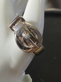925 silver tone belt ring