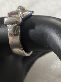 925 silver tone belt ring