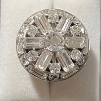 Juicy Couture silver tone large adjustable statement ring