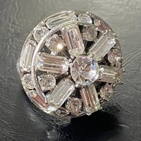 Juicy Couture silver tone large adjustable statement ring