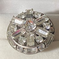 Juicy Couture silver tone large adjustable statement ring
