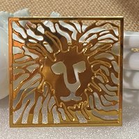 Anne Klein gold tone Lion Head square shaped Brooch
