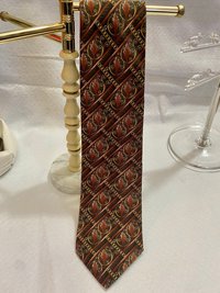 Christian Dior Monssieur Necktie, Vintage with beautiful brown tones Acanthus leaf patterns.