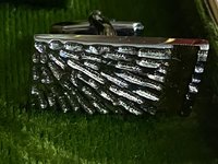 Vintage Seemon's Silver Star Burst Cufflinks and Tie Pin