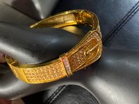 Sparkly Gold Plated Pave Belt Bangle