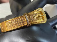 Sparkly Gold Plated Pave Belt Bangle