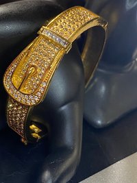 Sparkly Gold Plated Pave Belt Bangle