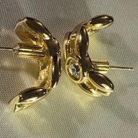 Authentic vintage Christian Dior Gold half moon for pierced earrings