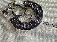 925 CD Dior Signed Pendant on Dainty Ball Chain Necklace