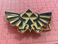Vintage 2010 Nintendo TM Large Legend of Zelda Gold and black enameled Belt Buckle