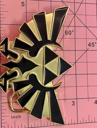 Vintage 2010 Nintendo TM Large Legend of Zelda Gold and black enameled Belt Buckle