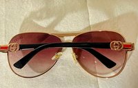 Vintage Red Aviators Designer Sunglasses and Leather Case