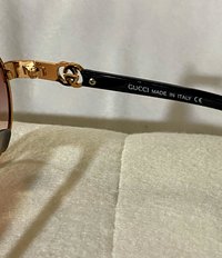 Vintage Red Aviators Designer Sunglasses and Leather Case