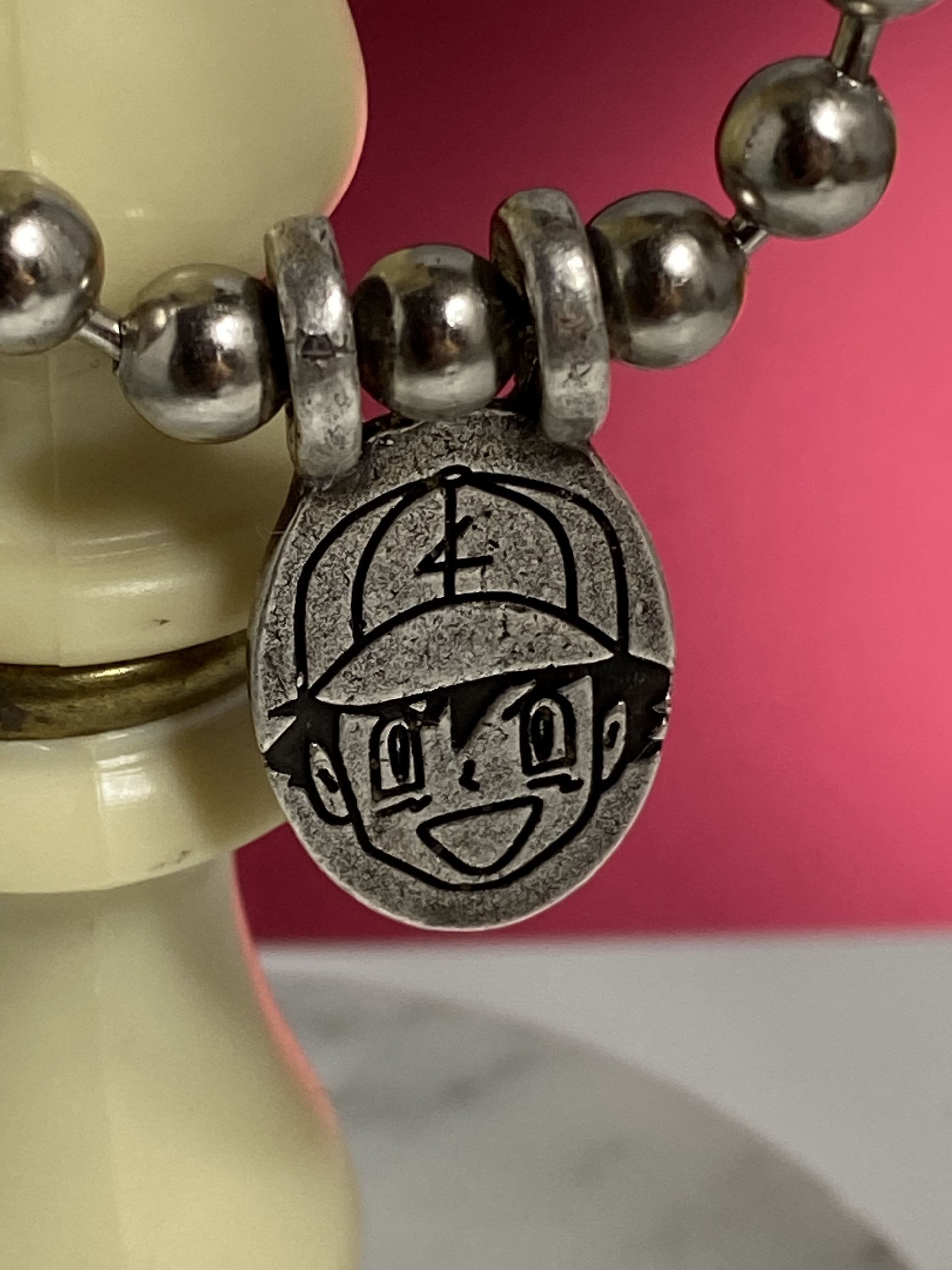Retro silver Pokemon Trainer choker necklace